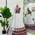 White Faux Georgette Semi-Stitched Lehenga Choli with Real Mirror & Chain Stitch Work for Navratri