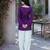 Purple bandhej print cotton top with bottom set