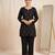 Designer embroidered black rayon co-ord set for women