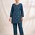 Designer embroidered firozi rayon co-ord set for women