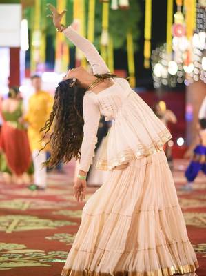 Off White Cotton Navaratri Lehenga Choli 2
