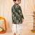 Boys teal mughal art print kurta & dhoti set