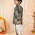 Boys teal mughal art print kurta & dhoti set