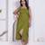 Miravan womens abstract printed green a line maxi dress