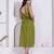 Miravan womens abstract printed green a line maxi dress
