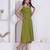 Miravan womens abstract printed green a line maxi dress