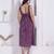 Miravan womens abstract printed wine a line maxi dress