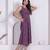Miravan womens abstract printed wine a line maxi dress