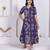 Miravan womens floral printed a-line shirt collar maxi dress