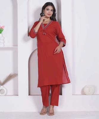  womens brown straight kurta & palazzo 1
