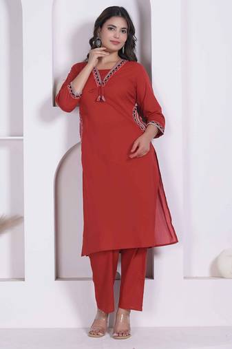  womens brown straight kurta & palazzo