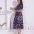 Miravan womens floral printed a-line shirt collar maxi dress