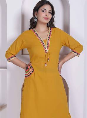 womens yellow kurta and palazzo 4