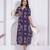 Miravan womens floral printed a-line shirt collar maxi dress