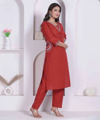  womens brown straight kurta & palazzo 3