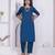 womens blue straight kurta with palazzo