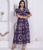 Miravan womens floral printed cotton butterfly maxi  dress