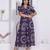 Miravan womens floral printed cotton butterfly maxi  dress