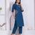 womens blue straight kurta with palazzo