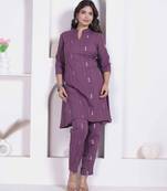 womens abstract printed wine kurta and palazzo