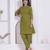 womens green printed cotton straight kurta and palazzo