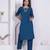 womens blue straight kurta with palazzo