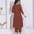 womens brown floral printed angrakha style kurta with palazzo
