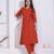 womens rust floral printed angrakha style kurta with palazzo