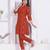 womens rust colour abstract printed cotton kurta with palazzo