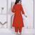 womens rust floral printed angrakha style kurta with palazzo
