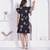 Miravan women empire waist black midi length dress