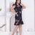 Miravan women empire waist black midi length dress