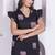 Miravan women empire waist black midi length dress
