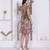 Miravan women empire waist beige midi length dress