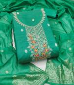 sea green weaved dani cotton unstitched dress material 