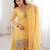 Women's Gorgeous Embroidery Work Crunchy Silk Fabric Straight Kurta Sharara and Dupatta Set