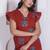 Miravan women empire waist rust midi length dress