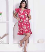 Miravan women empire waist pink midi length dress