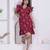 Miravan women empire waist maroon midi length dress