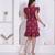 Miravan women empire waist maroon midi length dress