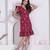Miravan women empire waist maroon midi length dress