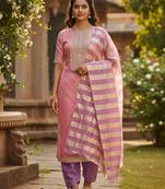 pink weaved shimmer jacquard butti unstitched dress material 