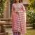 pink weaved shimmer jacquard butti unstitched dress material 