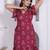 Miravan women empire waist maroon midi length dress