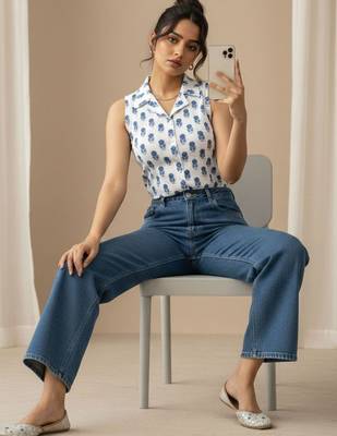 white floral print top 3