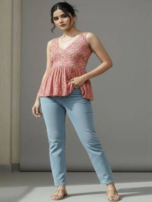 Floral Print Peplum Top 2