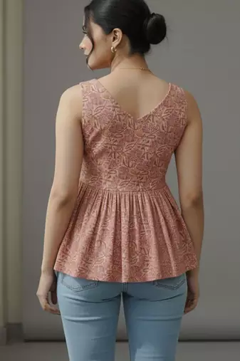 Floral Print Peplum Top