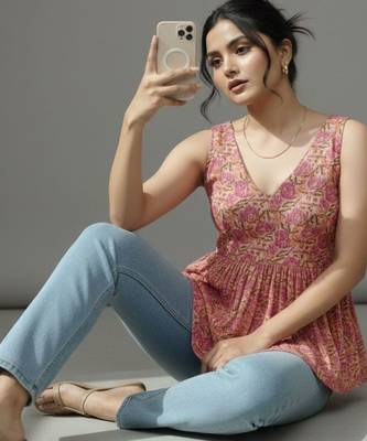 Floral Print Peplum Top 6