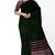 Dark green striped cotton blend saree