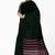 Dark green striped cotton blend saree